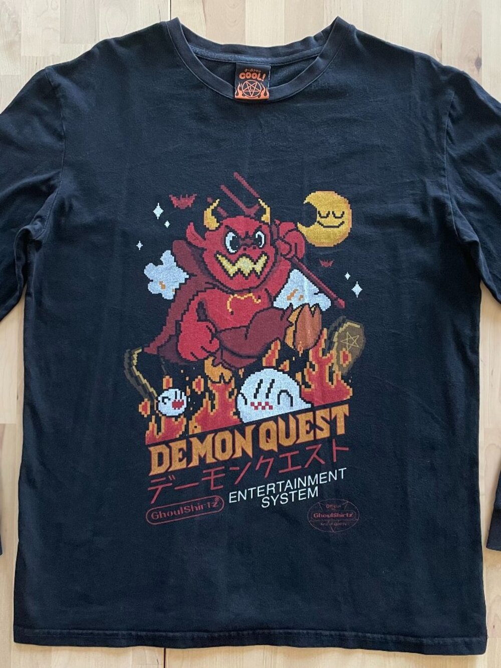 Cool Shirtz Unisex Demon Quest Entertainment System Long Sleeve Shirt size Large